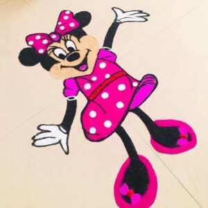 Minnie Mouse Rangoli Design