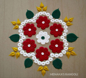 Simple Rangoli Designs with dots 