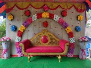 low-cost simple wedding stage decoration