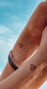 Matching Heart Tattoos for Wrist